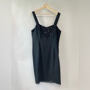 Lori Max VTG Embellished Evening Sheath Dress Strappy 16 Sequin Party Romantic